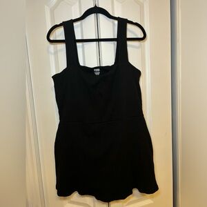 PINK Victoria's Secret - Black Ribbed Square Neck Mini Dress/Shorts/Romper